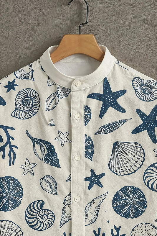 Men’s Ocean Print Shirt – Beach Style Casual Shirt