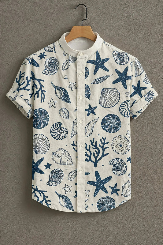 Men’s Ocean Print Shirt – Beach Style Casual Shirt